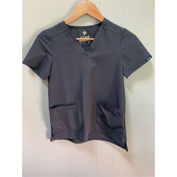 Adar Women's Modern V-Neck Scrub Top Addition Collection XXS - Picture 3 of 7